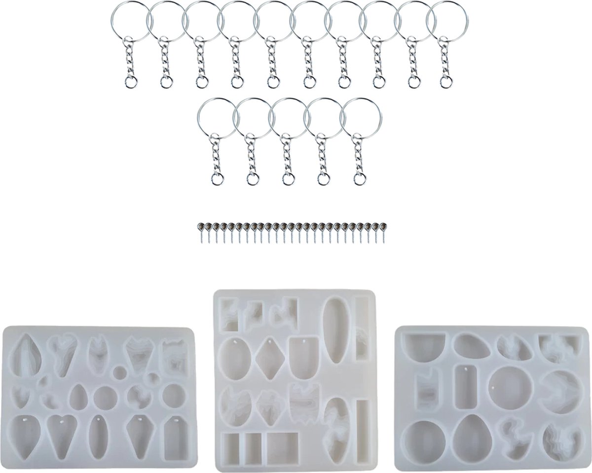 PNCreations Sleutelhanger Set | Sleutelhangers Maken | Siliconen Mallen | Giethars | Giet Hars